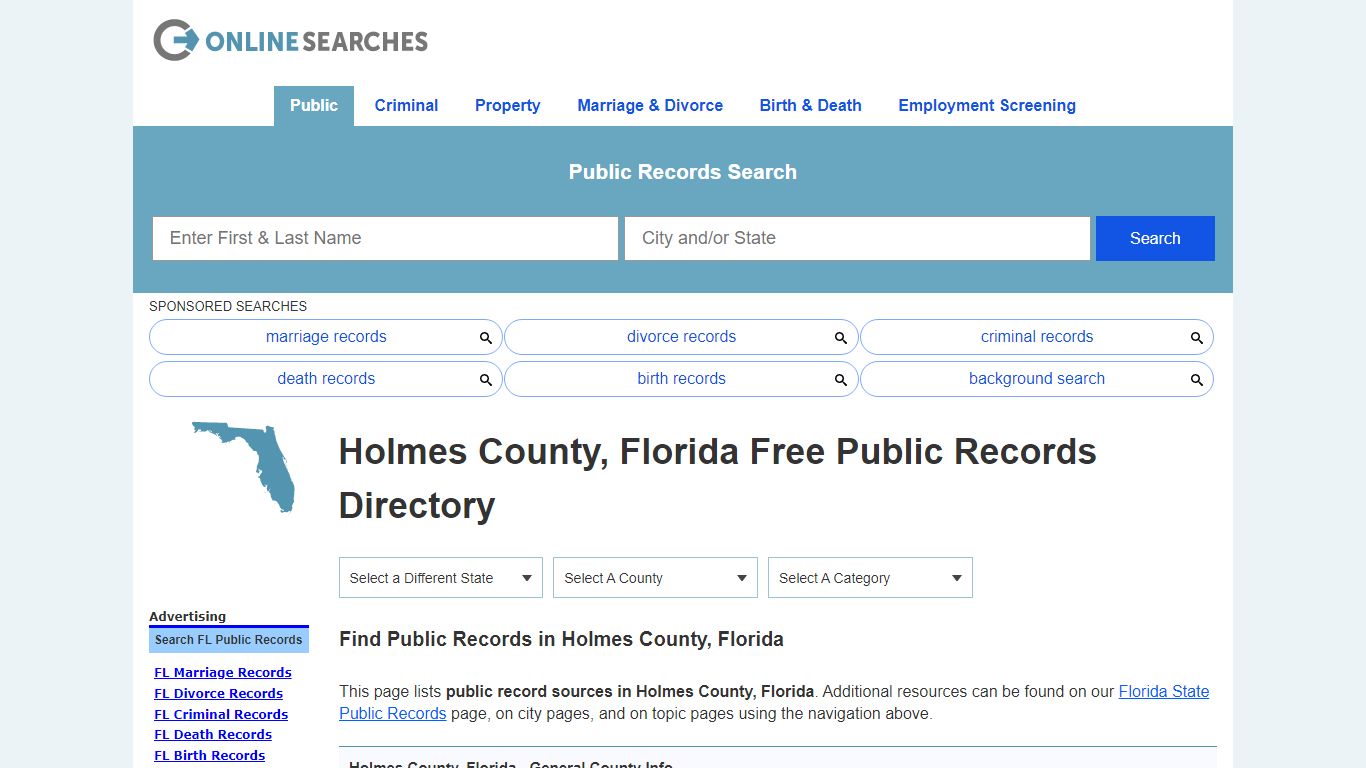 Holmes County, Florida Public Records Directory